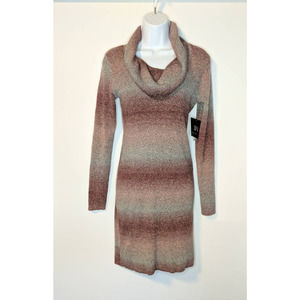 I.N. San Francisco Women Large Tunic Sweater Dress Rose Style #115617M Cowl Neck